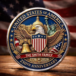 Custom Commemorative Keepsake Coin - Personalized America 250th Anniversary Gifts For Mom, Dad, Brother, Sister, Kids - Generations Of American Pride