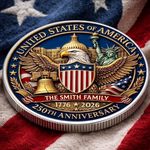 Custom Commemorative Keepsake Coin - Personalized America 250th Anniversary Gifts For Mom, Dad, Brother, Sister, Kids - Generations Of American Pride