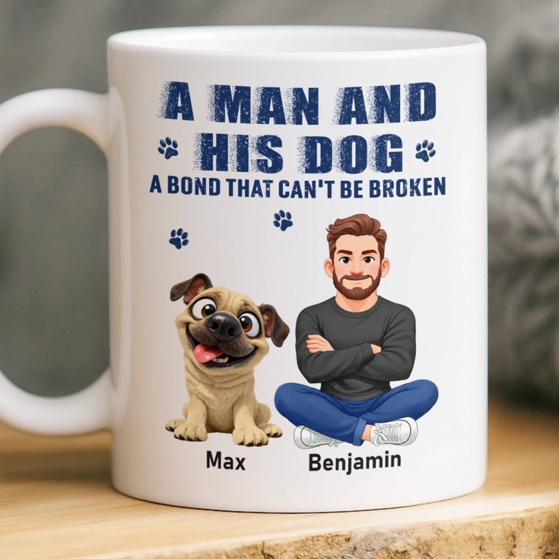 Custom Mug - Personalized Father's Day Birthday Gifts For Dog Lovers, Dog Dad - Love Comes With Paws
