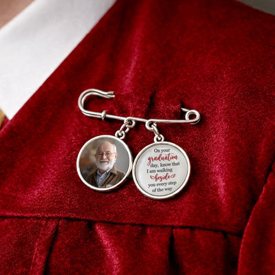 Custom Lapel Pin With Photo Charms - Personalized Graduation Gifts For Him, Her - Dreams Achieved Goals Ahead