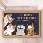 Custom Home Decor Decorative Mat - Personalized Birthday Gifts For Cat Lovers, Cat Owners - Don't Let The Cat Out No Matter What He Tells You