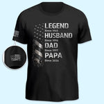 Custom Unisex T-Shirt With Design On Sleeve - Personalized Father's Day Birthday Gifts For Dad, Grandpa - Entering My Next Chapter