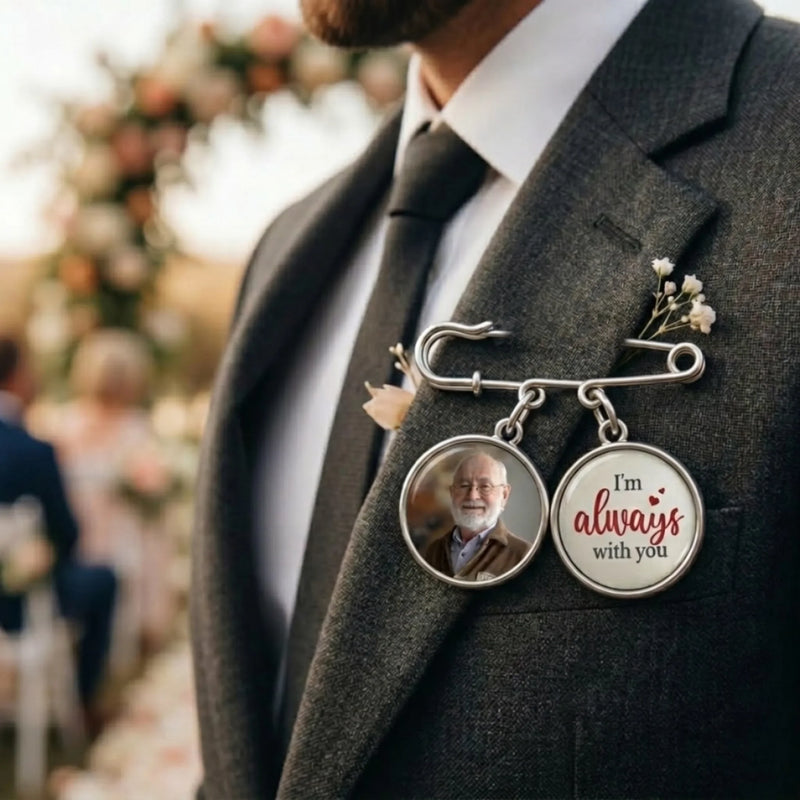 Custom Lapel Pin With Photo Charms - Personalized Graduation Gifts For Him, Her - Dreams Achieved Goals Ahead