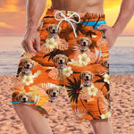 Custom Photo Tropical Hawaiian Aloha Men Beach Shorts - Personalized Summer Vacation And Travel Gifts For Dog Lovers - Life Is Better With Sandy Paws