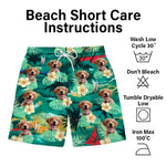 Custom Photo Tropical Hawaiian Aloha Men Beach Shorts - Personalized Summer Vacation And Travel Gifts For Dog Lovers - Life Is Better With Sandy Paws
