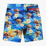 Custom Photo Tropical Hawaiian Aloha Men Beach Shorts - Personalized Summer Vacation And Travel Gifts For Dog Lovers - Life Is Better With Sandy Paws