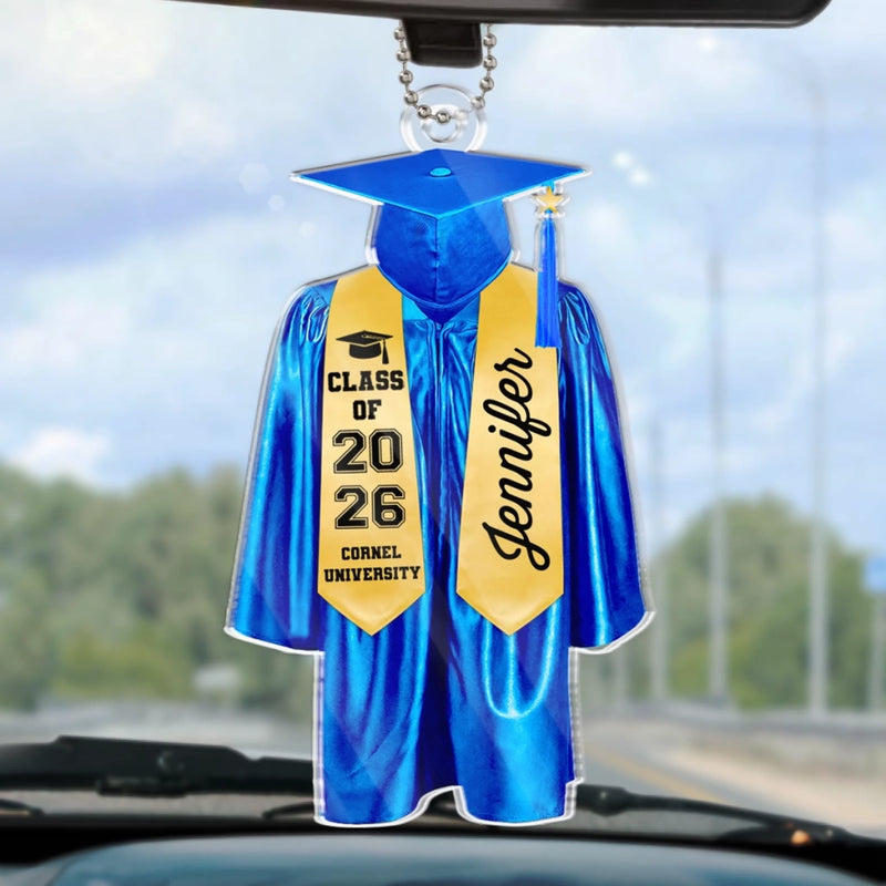 Today Is A New Beginning - Family Personalized Custom Car Ornament - Acrylic Custom Shaped - Graduation Gift For Family Members, Siblings, Brothers, Sisters