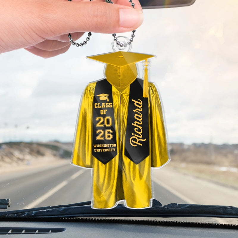 Today Is A New Beginning - Family Personalized Custom Car Ornament - Acrylic Custom Shaped - Graduation Gift For Family Members, Siblings, Brothers, Sisters