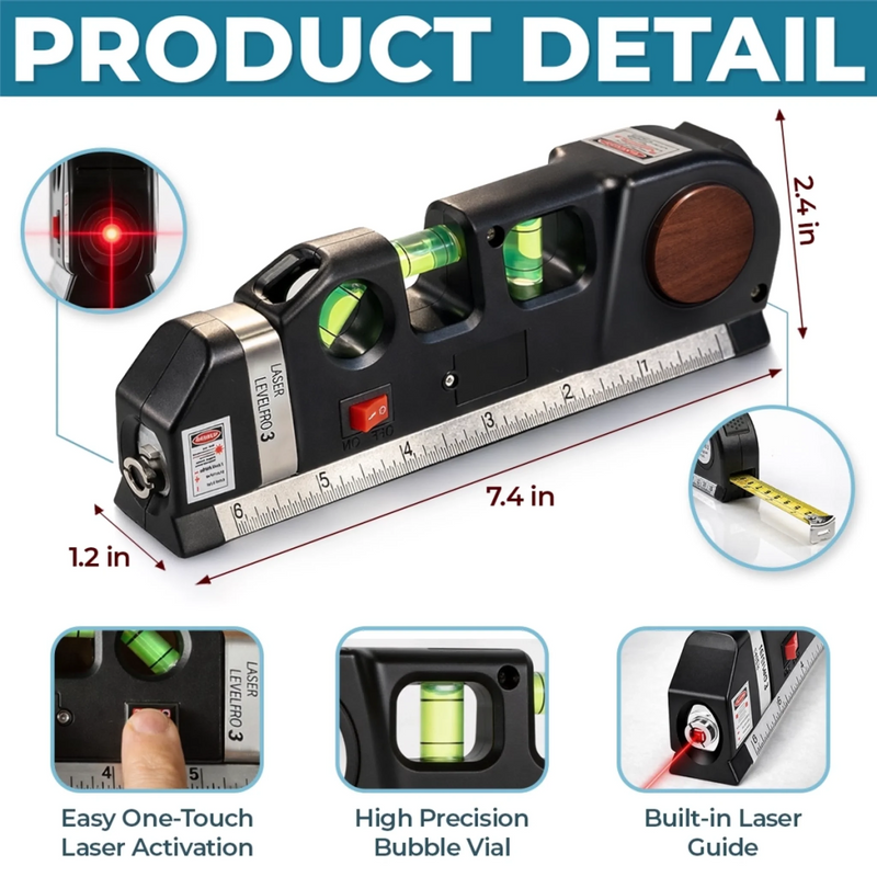 Custom Laser Level Tool - Personalized Father's Day Birthday Gifts For Dad, Grandpa - Strong, Wise, And Always There