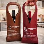 Custom Leather Wine Bag - Personalized Funny Gifts For Best Friends, Family, Coworker, Work Bestie - Sip Happens