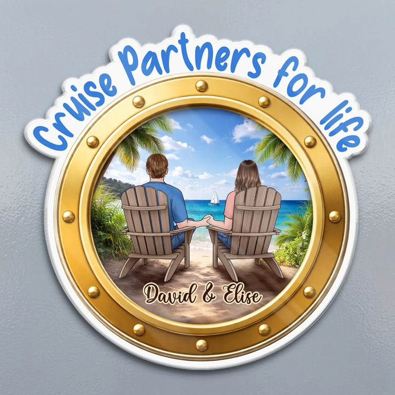Custom Cruise Ship Door Magnet - Personalized Summer Vacation And Travel Gifts For Husband And Wife, Him And Her - Sun, Love, And Summer