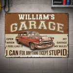 Custom Home Decor Metal Sign - Personalized  Father's Day Birthday Gifts For Dad, Grandpa, Men - My Garage, My Rules