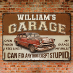 Custom Home Decor Metal Sign - Personalized  Father's Day Birthday Gifts For Dad, Grandpa, Men - My Garage, My Rules
