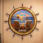 Custom Cruise Ship Door Magnet - Personalized Summer Vacation And Travel Gifts For Couple, Cruise Lovers - Anchored In Love