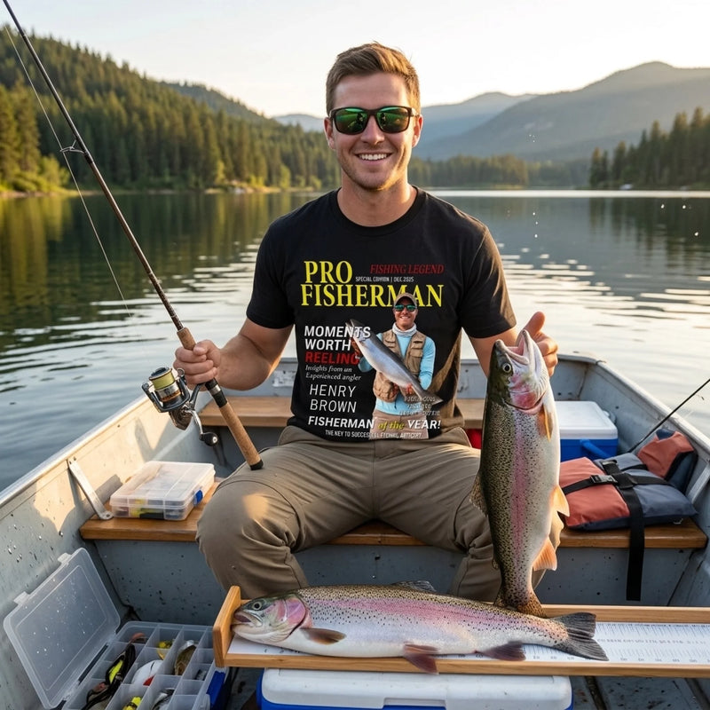 Custom Photo Unisex T-shirt, Premium T-shirt, Hoodie - Personalized Christmas Birthday Fishing Gifts For Fisherman - Living The Reel Dream
