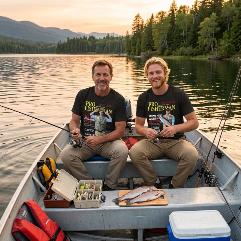 Custom Photo Unisex T-shirt, Premium T-shirt, Hoodie - Personalized Christmas Birthday Fishing Gifts For Fisherman - Living The Reel Dream