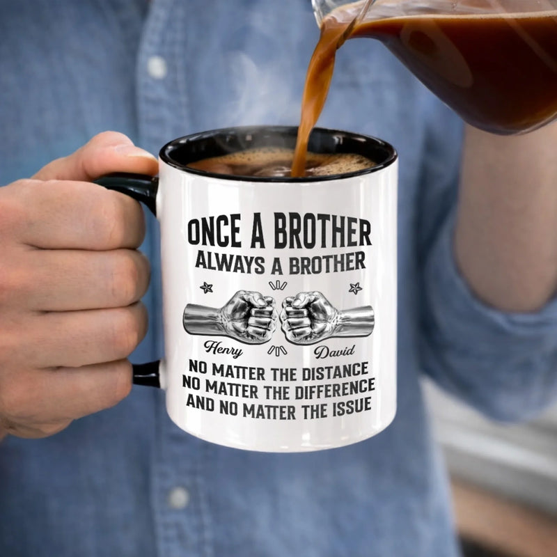 Custom Accent Mug - Personalized Birthday Gifts For Brother - Brother Always Has My Back