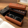 Custom PU Leather Eyeglass Case - Personalized Father's Day Birthday Gifts For Dad, Grandpa - To Us, You Are The World