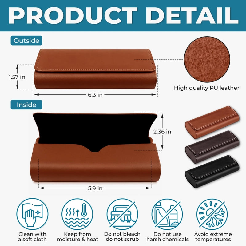 Custom PU Leather Eyeglass Case - Personalized Father's Day Birthday Gifts For Dad, Grandpa - To Us, You Are The World