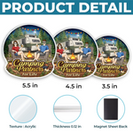 Custom Door Magnet - Personalized Anniversary Wedding Camping Gifts For Campers, Husband And Wife, Him And Her - Home Is Wherever We Park It