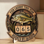 Custom Wooden Tracker Sign - Personalized Birthday Fishing Gifts For Fisherman - A True Angler’s Milestone