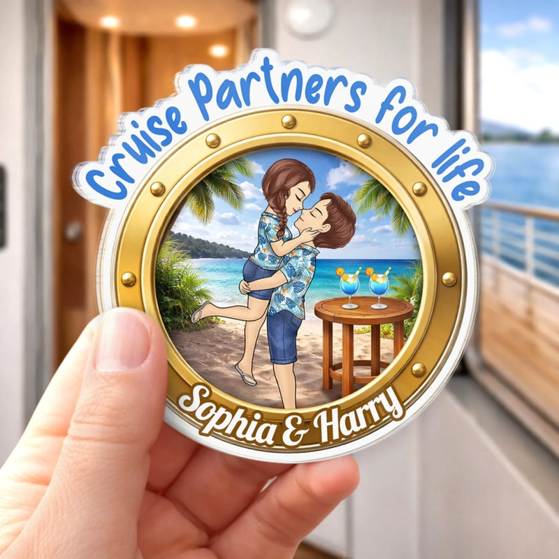 Custom Cruise Ship Door Magnet - Personalized Summer Vacation And Travel Gifts For Husband And Wife, Him And Her - Sunsets And Love All Summer