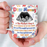 Custom Photo 3D Inflated Effect Printed Mug - Personalized Mother's Day, Baby Shower, Gender Reveal Gifts For New Moms, Wife, Daughter - Kisses From The Bump