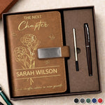 Custom PU Leather Notebook - Personalized Graduation Gifts For Him, Her - Made It Through, Ready For More