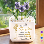 Custom Glass Everlasting Tulips - Personalized Mother's Day Birthday Gifts For Mom, Daughter - My Forever Love