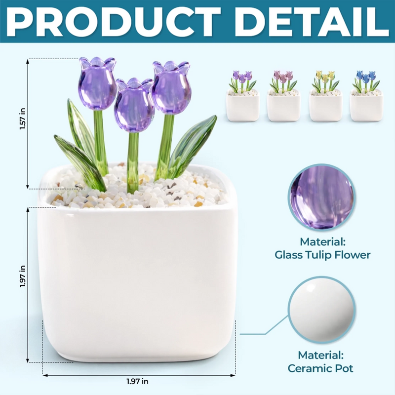 Custom Glass Everlasting Tulips - Personalized Mother's Day Gifts For Mom, Grandma - Forever Growing With Your Love