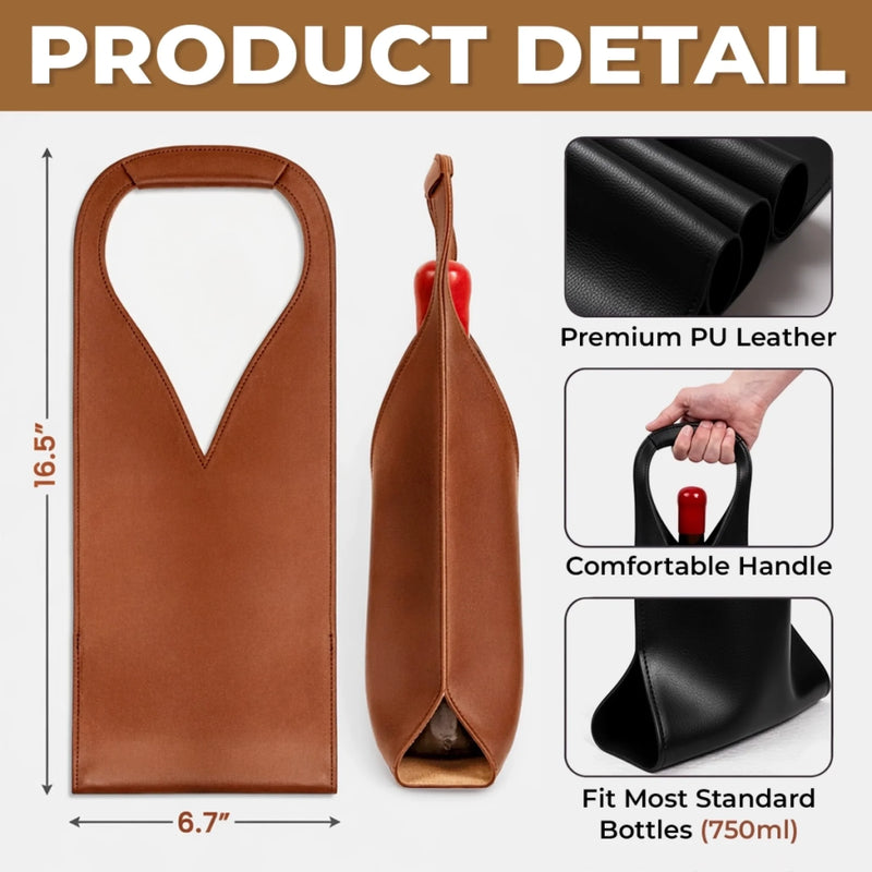 Custom Leather Wine Bag - Personalized Best Friend Birthday Gifts For Women, Besties, Sisters, BFF - Our Letters, Our Story