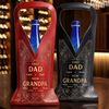 Custom Leather Wine Bag - Personalized Father's Day Birthday Gifts For Dad, Grandpa - First Dad, Now Grandpa Forever