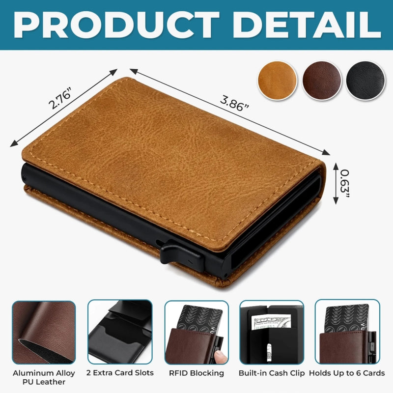 Custom Pop-Up Leather Wallet - Personalized Father's Day Birthday Gifts For Dad, Grandpa - Always Be Your Little One
