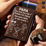 Custom Pop-Up Leather Wallet - Personalized Father's Day Birthday Gifts For Dad, Grandpa - Dad Means Everything
