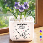 Custom Glass Everlasting Tulips - Personalized Birthday Gifts For Daughter - Forever My Little Girl
