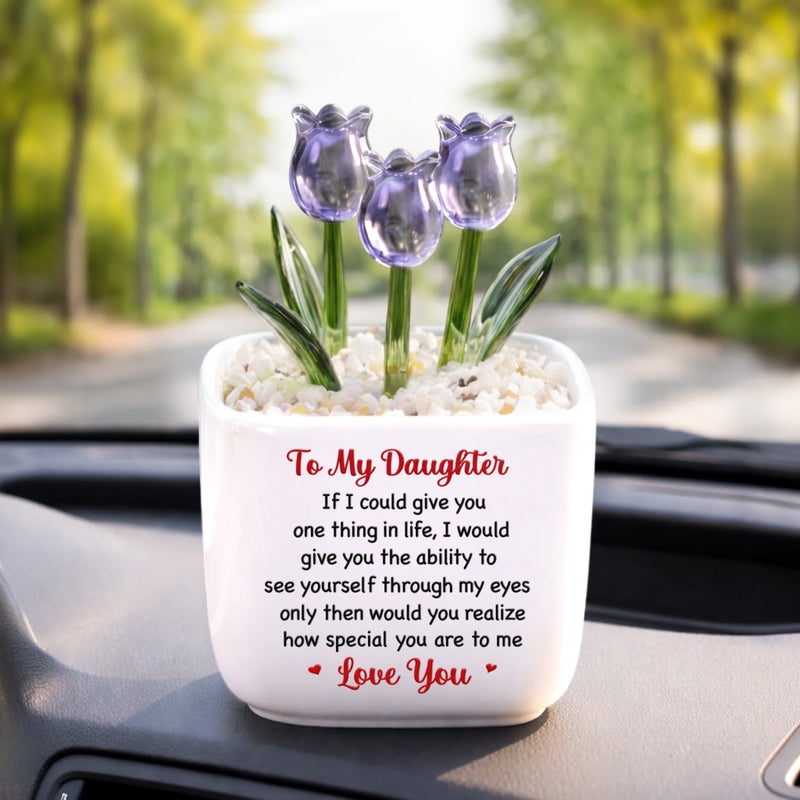 Custom Glass Everlasting Tulips - Personalized Birthday Gifts For Daughter - Never Forget How Special You Are