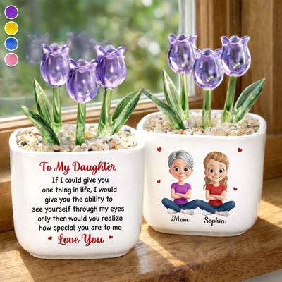 Custom Glass Everlasting Tulips - Personalized Birthday Gifts For Daughter - Never Forget How Special You Are