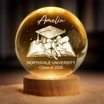 Custom Crystal Globe Lamp - Personalized Graduation Gifts For Him, Her  - Hard Work Paid Off