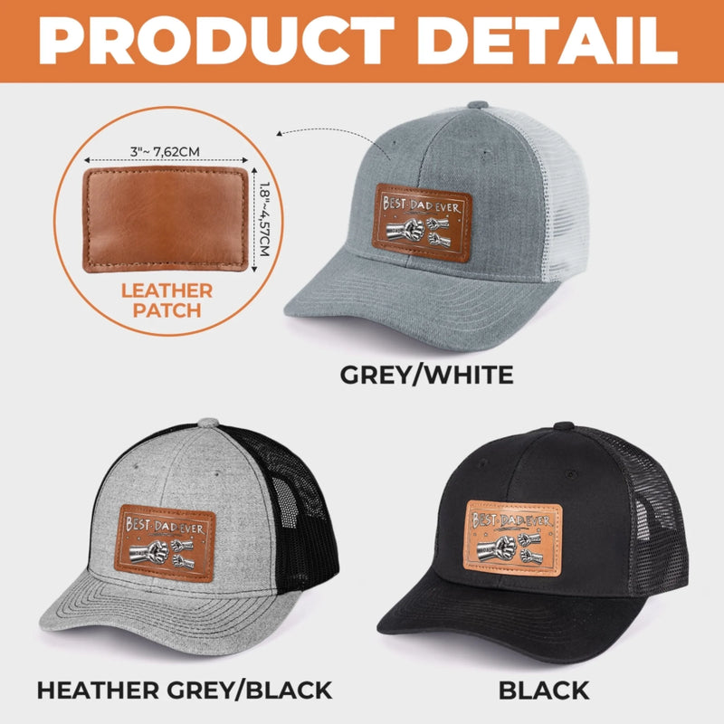 Custom Leather Patch Hat - Personalized Father's Day Birthday Gifts For Dad, Grandpa - Dad Mode Always On