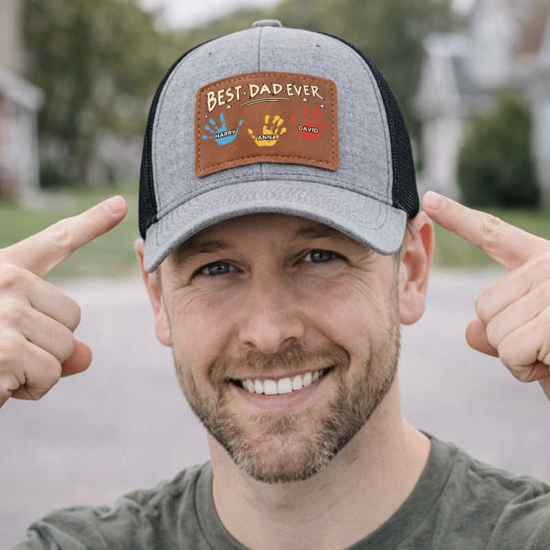 Custom Leather Patch Hat - Personalized Father's Day Birthday Gifts For Dad, Grandpa - Aged To Perfection