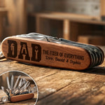 Custom 15-in-1 Pocket Multi Tool - Personalized Father's Day Birthday Gifts For Dad, Grandpa - Forever Grateful For Dad