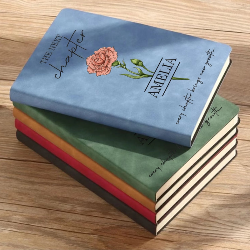 Custom Leather Writing Journal - Personalized Graduation Gifts For Him, Her - Ready For The Next Chapter
