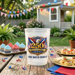Custom Party Cups - Personalized America 250th Anniversary Gifts For Mom, Dad, Brother, Sister, Kids - United We Stand