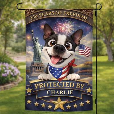 Custom Flag - Personalized America 250th Anniversary Gifts For Dog Lovers, Dog Dad And Mom - Stars, Stripes And Wagging Tails