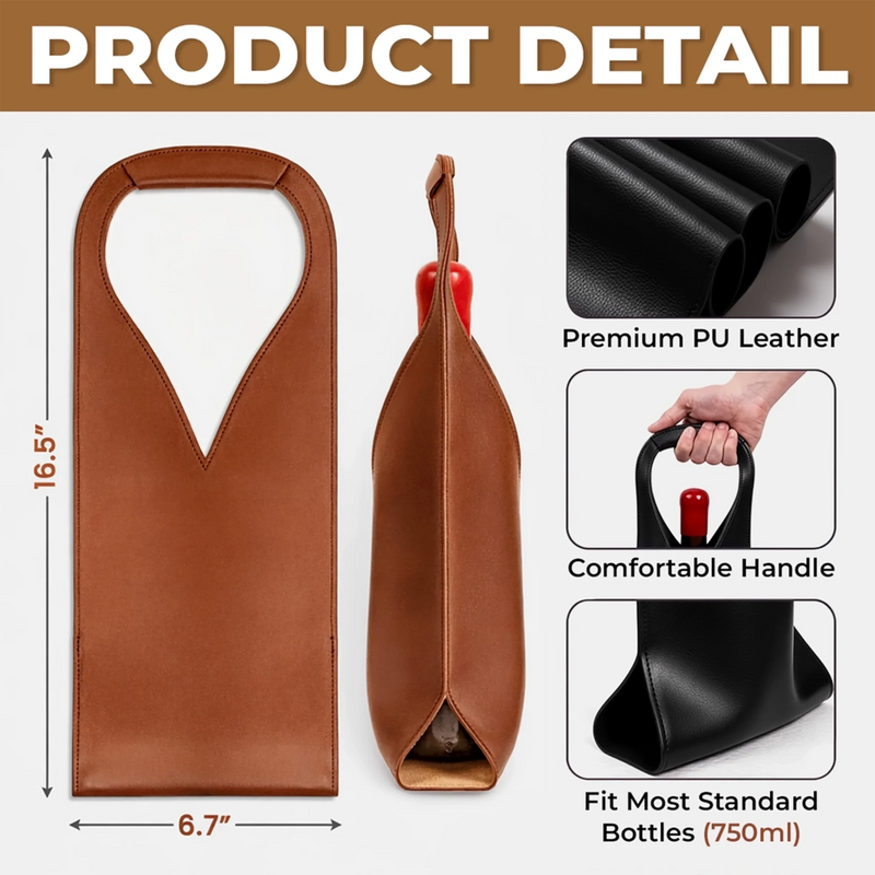 Custom Leather Wine Bag - Personalized Best Friend Birthday Gifts For Women, Besties, Sisters, BFF - Friends Who Slay And Stray