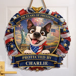 Custom Wood Sign - Personalized America 250th Anniversary Gifts For Dog Lovers, Dog Dad And Mom - Spoiled Dogs Live Here Always