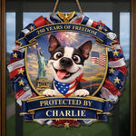 Custom Wood Sign - Personalized America 250th Anniversary Gifts For Dog Lovers, Dog Dad And Mom - Spoiled Dogs Live Here Always