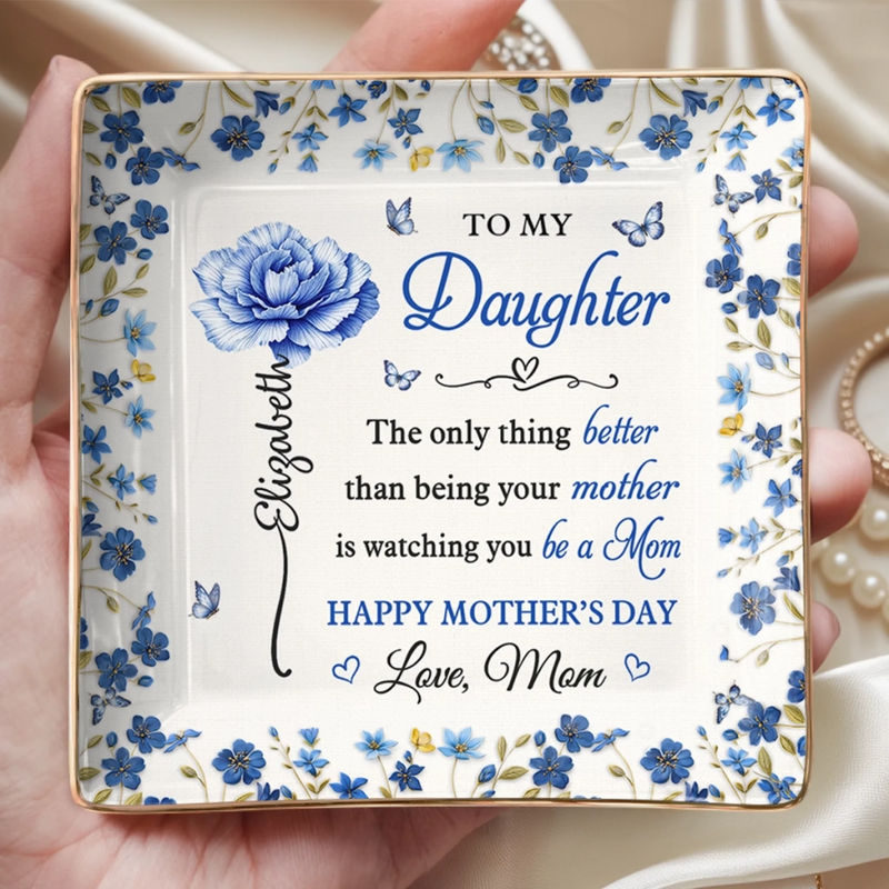 Custom Full-Print Jewelry Dish - Personalized Mother's Day Gifts For Daughter - A Daughter Is A Lifetime Of Love