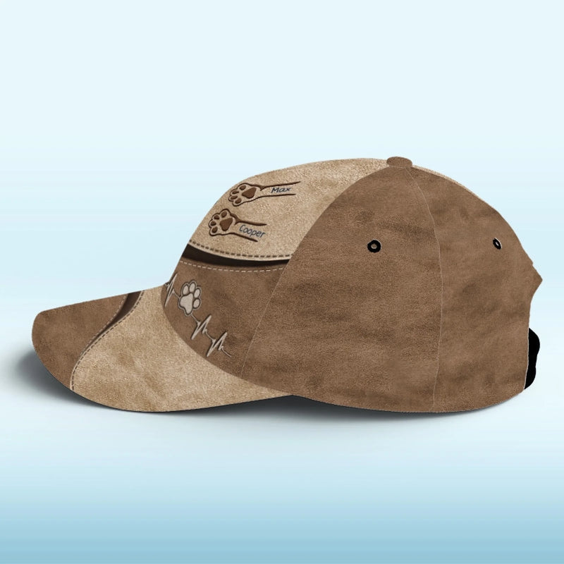 Dogs Leave Paw Prints On Our Hearts - Dog Personalized Custom Hat, All Over Print Classic Cap - Father's Day, Gift For Dad, Dog Lovers