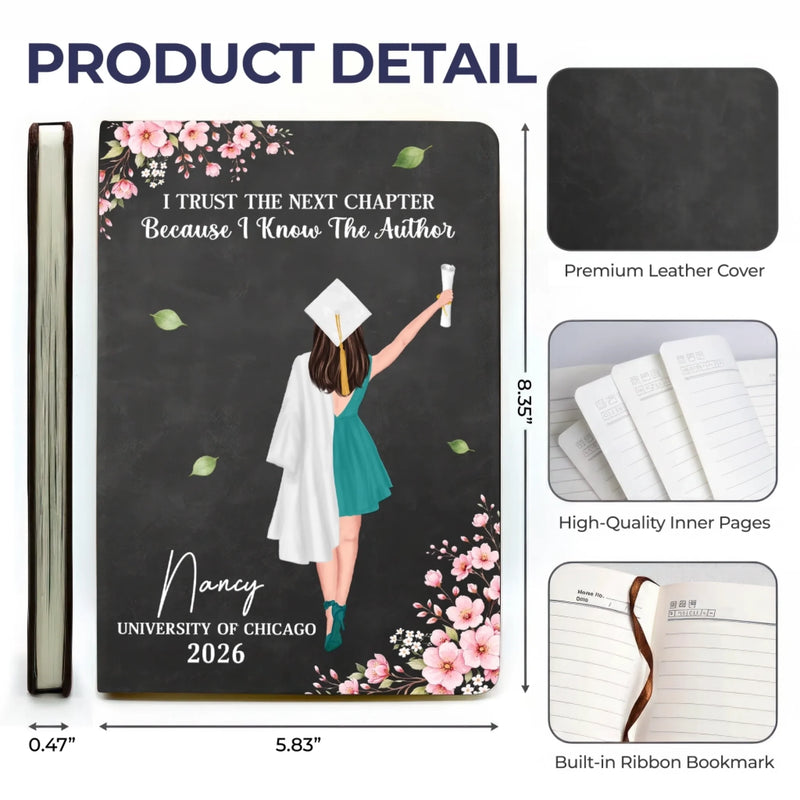 Custom Leather Writing Journal - Personalized Graduation Gifts For Him, Her - Becoming Who You’re Meant To Be